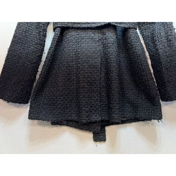 Calvin Klein Womens Basketweave Wool Double Breasted Peacoat Belted Size S Black - Picture 12 of 12